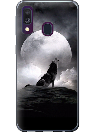 Чехол на samsung galaxy a40 2019 a405f воющий волк из пластика fch_0017106