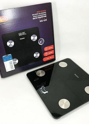 Напольные смарт-весы magio mg-830 180кг, весы для взвешивания людей, весы бытовые напольные