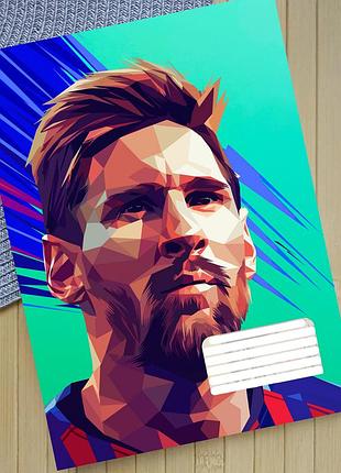 Тетрадь месси messi на скобе 12 листов косая линия (35904)