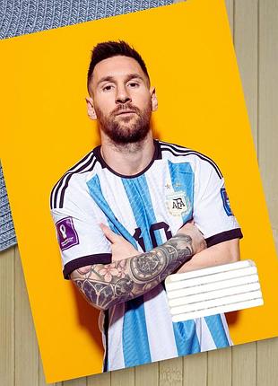 Тетрадь месси messi на скобе 12 листов косая линия (35906)