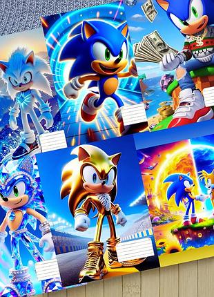 Набор тетрадей соник sonic на скобе 18 листов линия (34019)