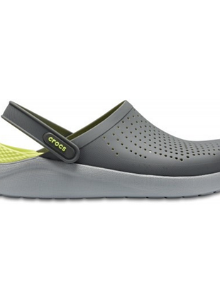Crocs literide grey lightgreen оригінальні, крокси лайтрай серій оригінал + коробка m10/w13