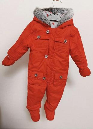 Брендовий комбінезон з рукавичками і пінетками mothercare на 6-9м демісезон