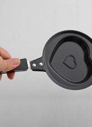 Мини сковородка сердце с антипригарным покрытием 3