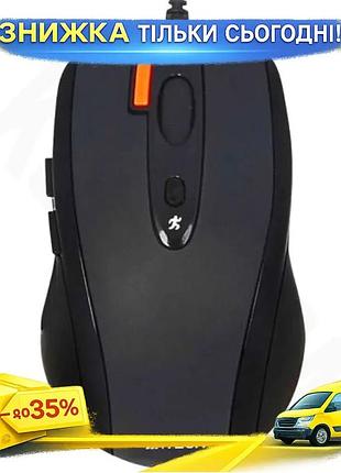 Ku миша a4tech usb universal fit оптична дротова ергономічна чорна 1600 dpi для комп'ютера навігатор uni2l_k