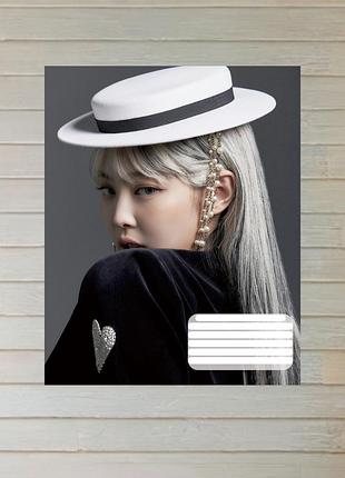 Тетрадь ким дженни блэк пинк jennie black pink на скобе 18 листов линия (31806)