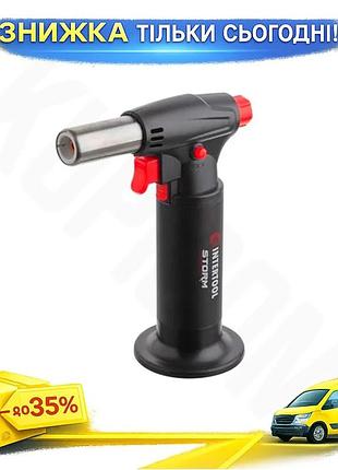 Ku газовая горелка с universal fit пьезоподжигом intertool 150мм для пайки и термоусадки сжиженный газ uni2l_k