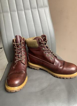 Черевики, ботинки timberland 6-inch premium (burgundy leather) — розмір 41-42 (26.5 см)