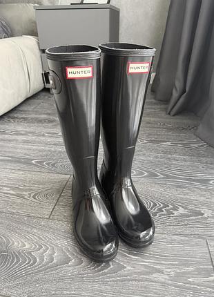 Оригінальні гумові чоботи hunter original tall gloss, eu 38