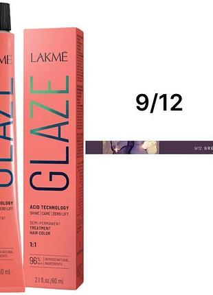 Краска для волос lakme полуперманентная кислотная технология glaze color acid technology 9.12 grey lilac 60 мл