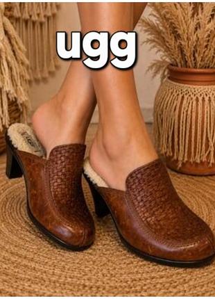 Ugg,, винтажные кожаные сабо,клоги,туфли,