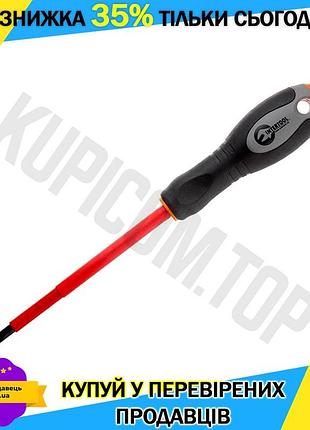 Ku отвертка шлицевая intertool universal fit диэлектрическая 125 мм для монтажа под напряжением до 100 uni2l_k