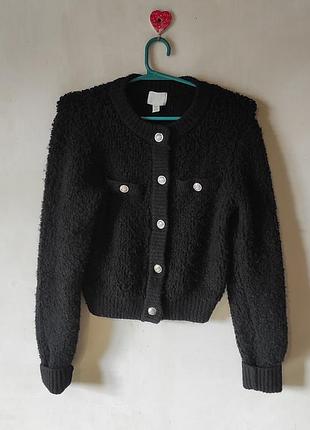Стильный фактурный кардиган h&amp;m в стиле chanel, разм. xs / 34 / 42