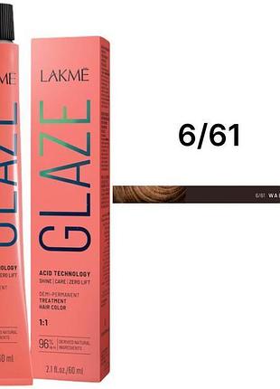 Краска для волос lakme полуперманентная кислотная технология glaze color acid technology 6.61 walnut wood 60 мл