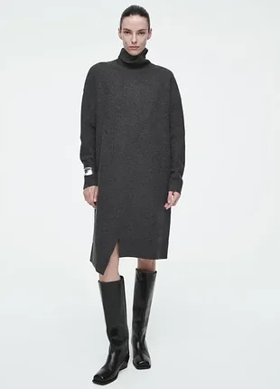 Платье женское cos asymmetric merino wool dress / l