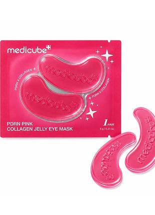 Гідрогелеві патчі для шкіри навколо очей з pdrn і колагеном medicube pdrn pink collagen jelly eye mask, 5 пар