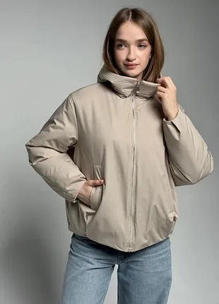 Молочная демисезонная куртка eva classic