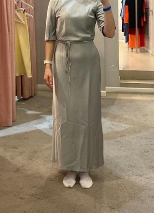 Сатинова сукня оливкового кольору(must have) 4