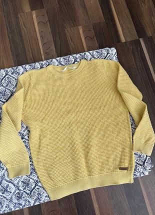 Жовтий светр дитячий на хлопчика крупна вʼязка h&m 140р, на 9-10 років