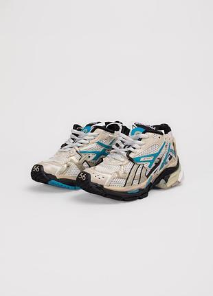 Кросівки balenciaga runner бежеві блакитні