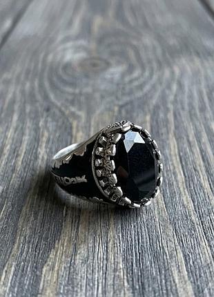 Кільце alexander mcqueen black crystal skull silver люкс якість