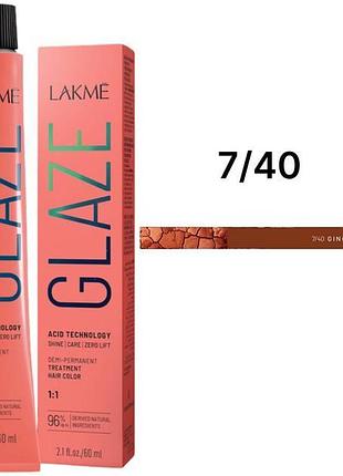 Краска для волос lakme полуперманентная кислотная технология glaze color acid technology 7.40 ginger 60 мл