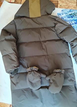 Зимова подовжена куртка zara 140 см +рукавиці 4