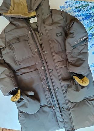 Зимова подовжена куртка zara 140 см +рукавиці 6