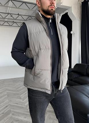 Жилетка безрукавка чоловіча well сіра/беж р. s, m, l, xl