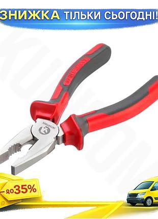 Ku плоскогубці intertool 180 universal fit мм щипці для обтискання дротів та відкушування дроту з двок uni2l_k