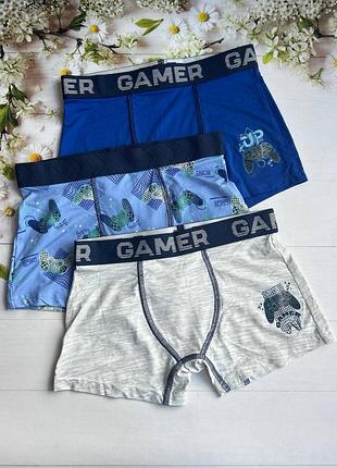 Трусики боксеры на мальчика gamer (набор 3 шт.) primark р. 122 см (6-7 лет)