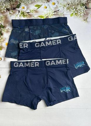 Трусики боксеры на мальчика gamer (набор 3 шт.) primark р. 122 см (6-7 лет)