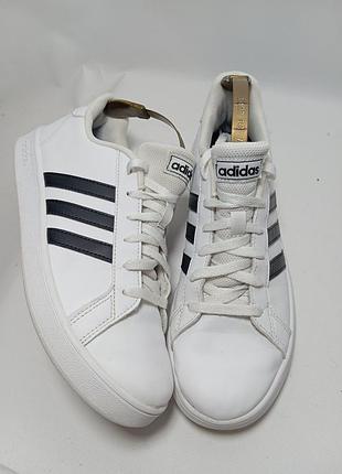 Кроссовки adidas grand court бело - черные