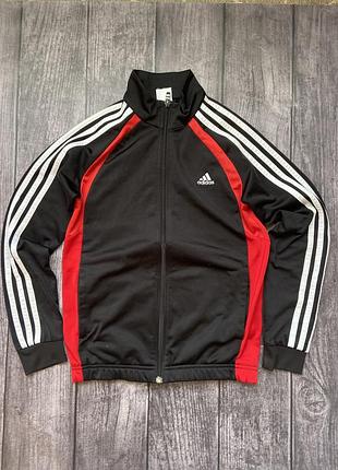 Чорна дитяча спортивна кофта (олімпійка) бренду adidas