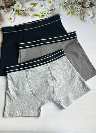 Трусики боксеры на мальчика одотонные (набор 3 шт.) primark р.122 см (6-7 лет)