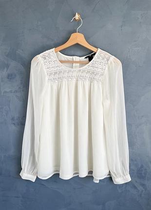 Шифонова біла блузка h&m 2