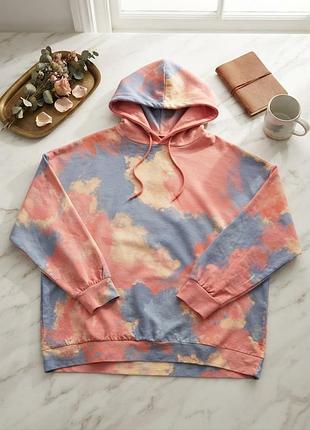 Стильне яскраве худі в стилі тай-дай (tie-dye) продається крутий, затишний худі вільного крою з яскравим абстрактним принтом з капюшоном