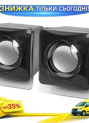 Ku колонки 2.0 defender universal fit чорні usb акустична система для ноутбука з регулятором гучності uni2l_k