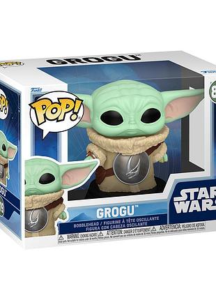 Игровая фигурка funko pop! серии мандалорец - грогу с броней грязерога