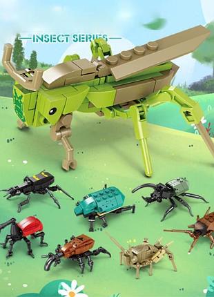 Конструктор 3д насекомые жуки совместим с lego 8 жучков 4+р. l4411j