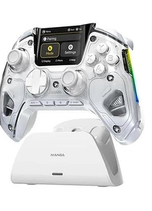 Ігровий геймпад manba one v2 / з дисплеєм / rgb / white / білий