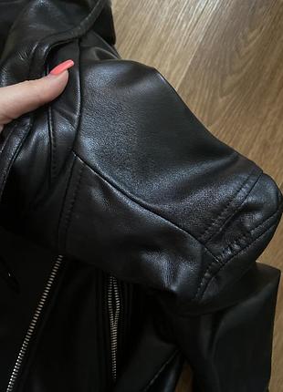 Кожанка черная zara 3