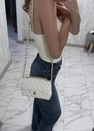 Сумка chanel, біла 3