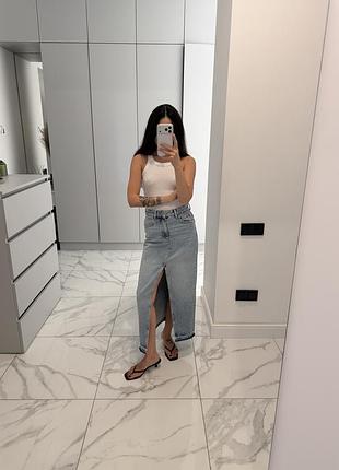Джинсова спідниця максі pullandbear 2