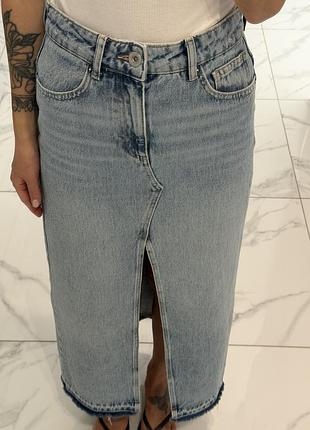 Джинсова спідниця максі pullandbear 3