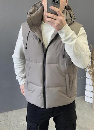 Жилетка безрукавка чоловіча easy сіра беж р. s, m, l, xl