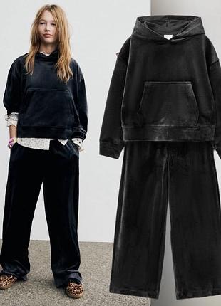 Велюровий костюм zara на дівчинку 140,148,164 см