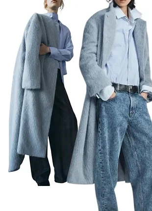 Невероятное пальто zara из шерсти manteco 57% и альпаки 14% zw collection р.s p.m