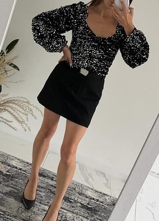 Чорна блуза з паєтками ✨🖤 6