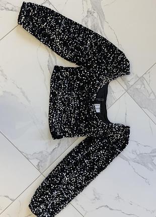Чорна блуза з паєтками ✨🖤 4